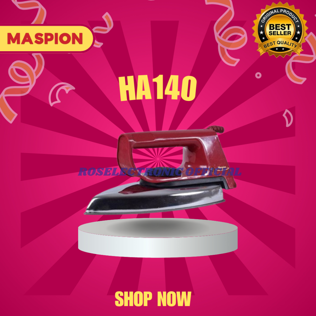 MASPION SETRIKA HA 140 DRY IRON/HA140/HA 140/HA-140/MASPION SETRIKA MURAH ORI