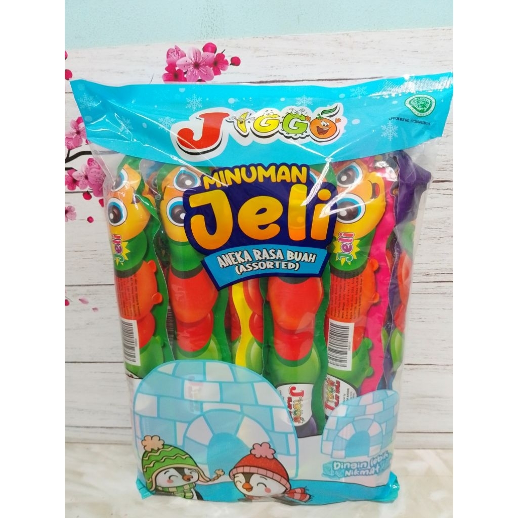 

BEST SELLER JIGGO Minuman Jelly Aneka Rasa Buahan JIGGO Karakter Ulat Bulu 1 Pack isi 10 Pcs @ecer 2.000 Uk 1.200gr