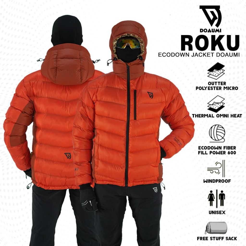 Jaket Gunung Doaumi Roku Ecodown Fiber Insulasi Thermal Omni-Heat Bulu Angsa Sintetis Musim Dingin
