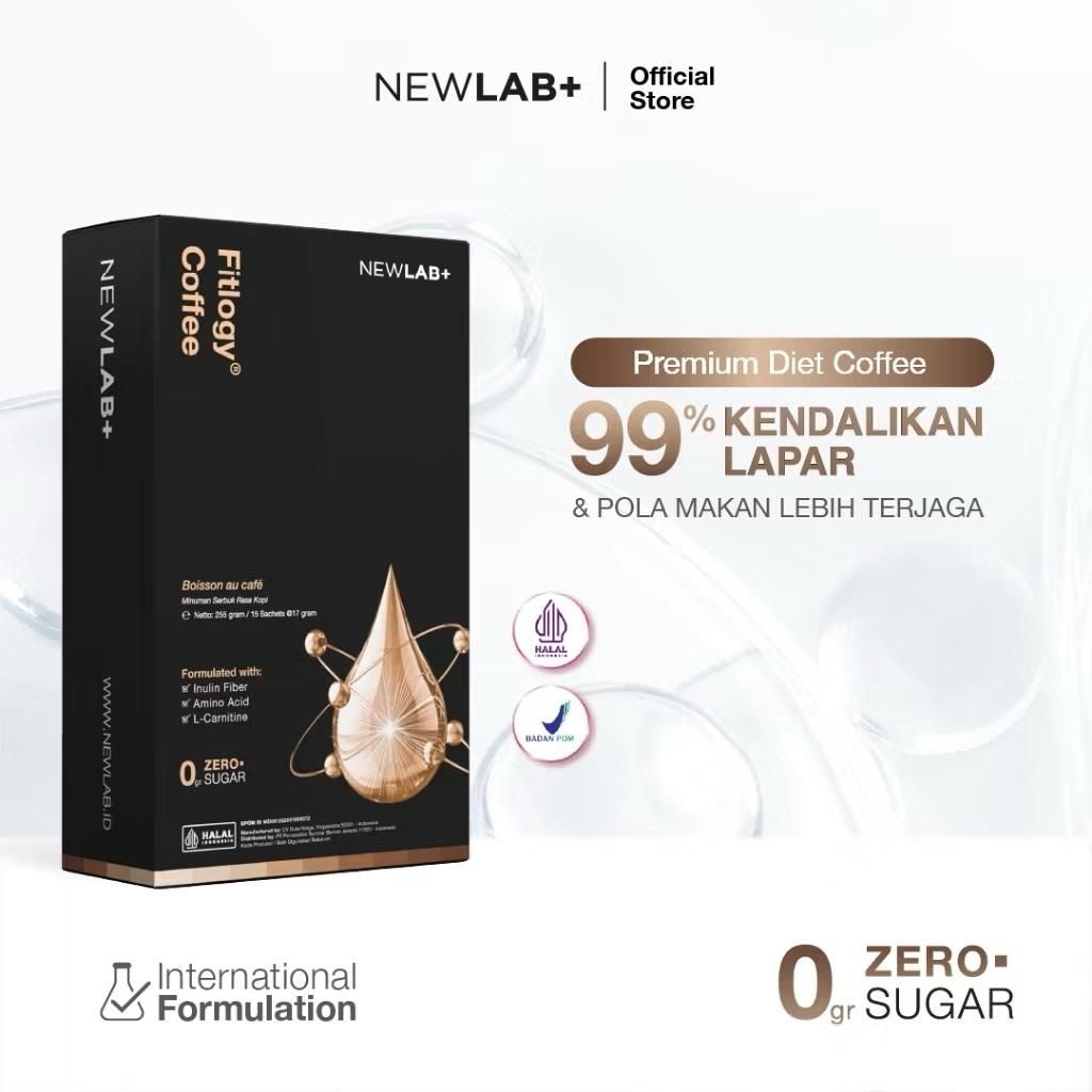 

NEWLAB Fitlogy Coffee | Kopi Sehat untuk Kontrol Berat Badan & Gut Health | L-Karnitin & Garcinia Pelangsing Badan 15 Sachet Kopi