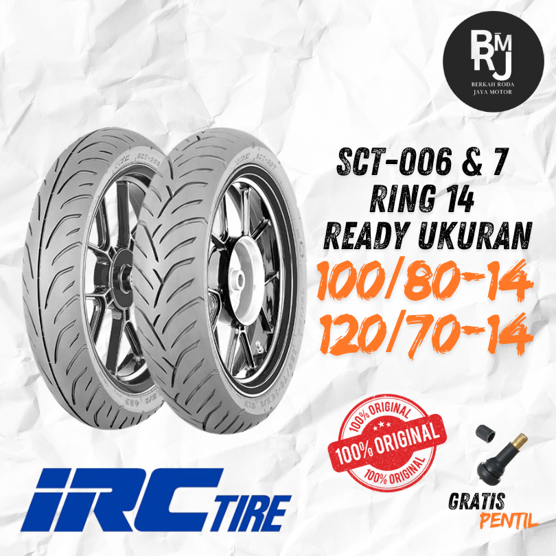 BAN MOTOR VARIO 160 IRC SCT-006 & SCT-007 TUBELESS SEPASANG / SATUAN  DEPAN BELAKANG HONDA VARIO 160