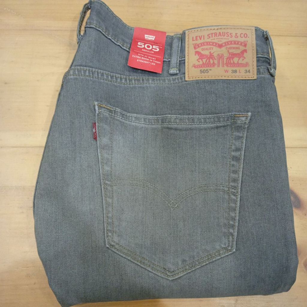 Celana Panjang Jeans Pria 505 Original Reguler Abu-abu 00505-1404