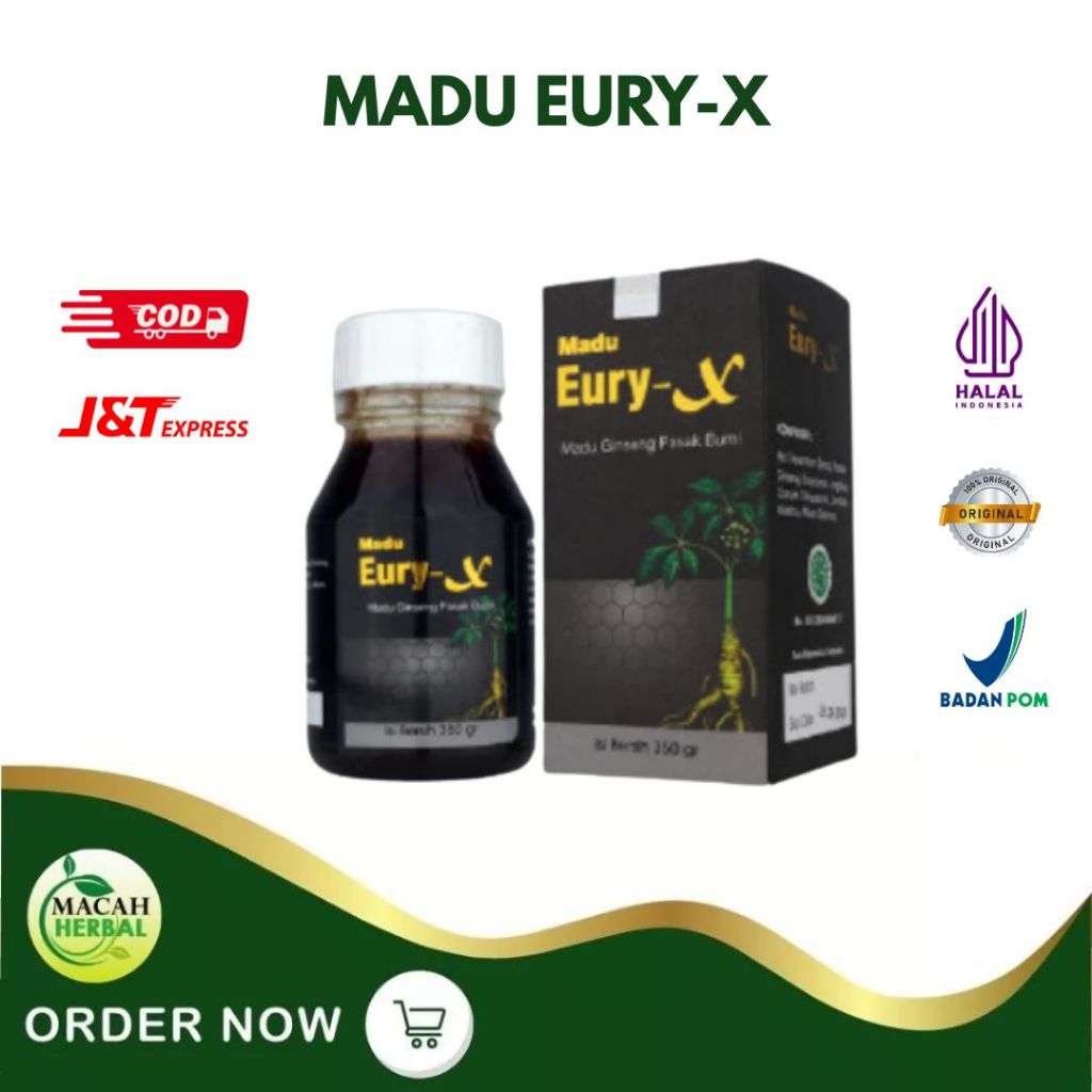 

MACAH HERBAL - MADU EURY X AL MABRUROH 350gr ASLI - MADU PENYUBUR PRIA - MADU GINSENG PASAK-BUMI