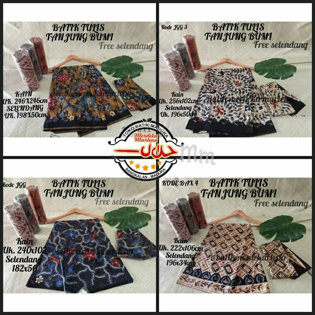 KAIN BATIK TULIS TANJUNG BUMI MADURA GENTONGAN free SELENDANG