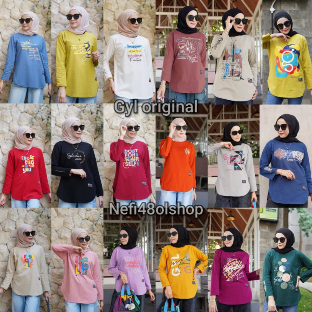 top slit ovale gyl original / / kaos wanita / atasan wanita branded original