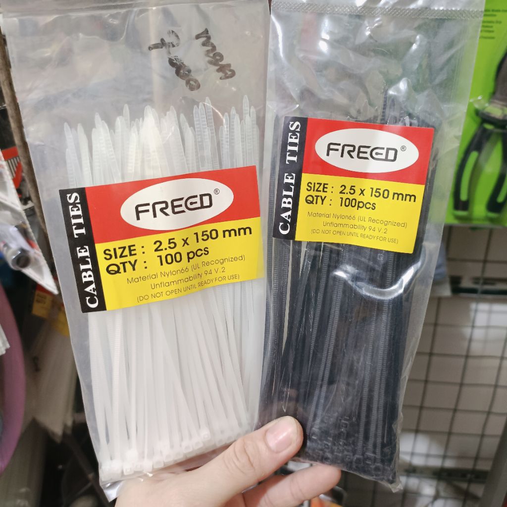 

Kabel TIES 2.5X 150 mm isi 100 hitam dan putih tali ripet tali gaul tali pengikat