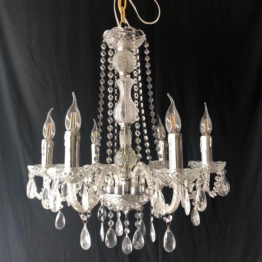 Lampu Gantung Kristal Lilin Cabang 6