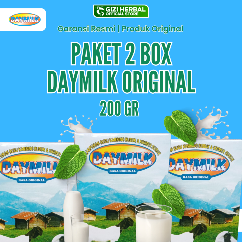

DAY MILK Susu 2 Box Rasa Original - Susu kambing Etawa bubuk 200gr - Bantu Perkuat Tulang & Sendi