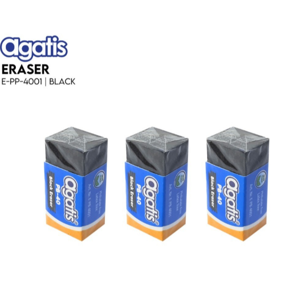 

Agatis - Penghapus Pensil Kecil P40 Black Eraser Pack ( Isi 40 Pcs )