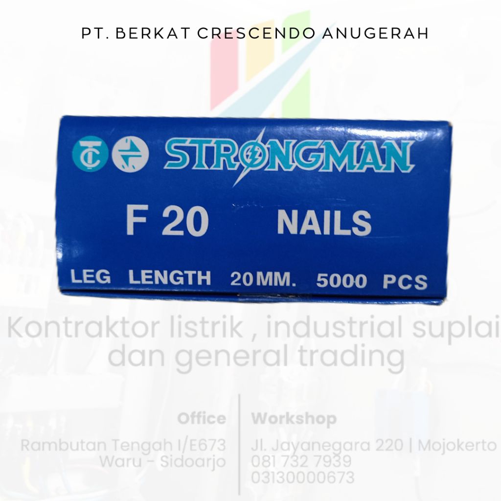 PAKU STRONGMAN F20 PAKU TEMBAK PAKU STAPLES PAKU TEMBAK KAYU MERK STRONGMAN BIRU UNTUK ALAT KERJA AL