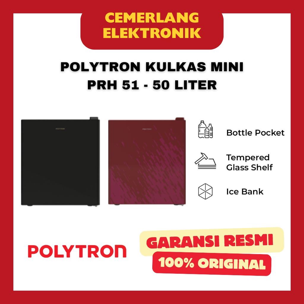 POLYTRON KULKAS MINI PRH 51 50L / POLITRON LEMARI ES PRH51 50 LITER MINIBAR GARANSI RESMI