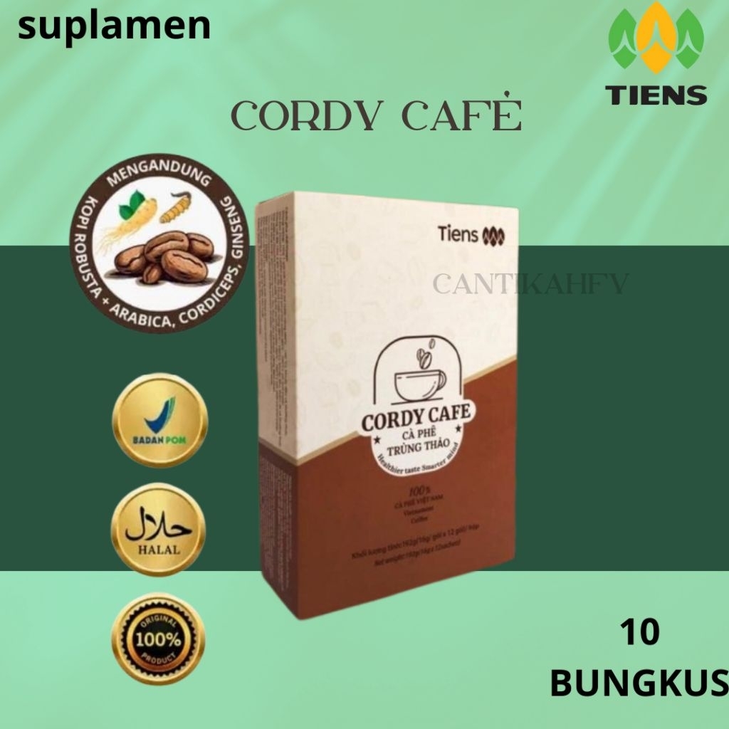 

CORDY CAFE TIENS MINUMAN KOPI HERBAL BERKUALITAS PREMIUM ISI 10 PENAMBAH STAMINA PRIA