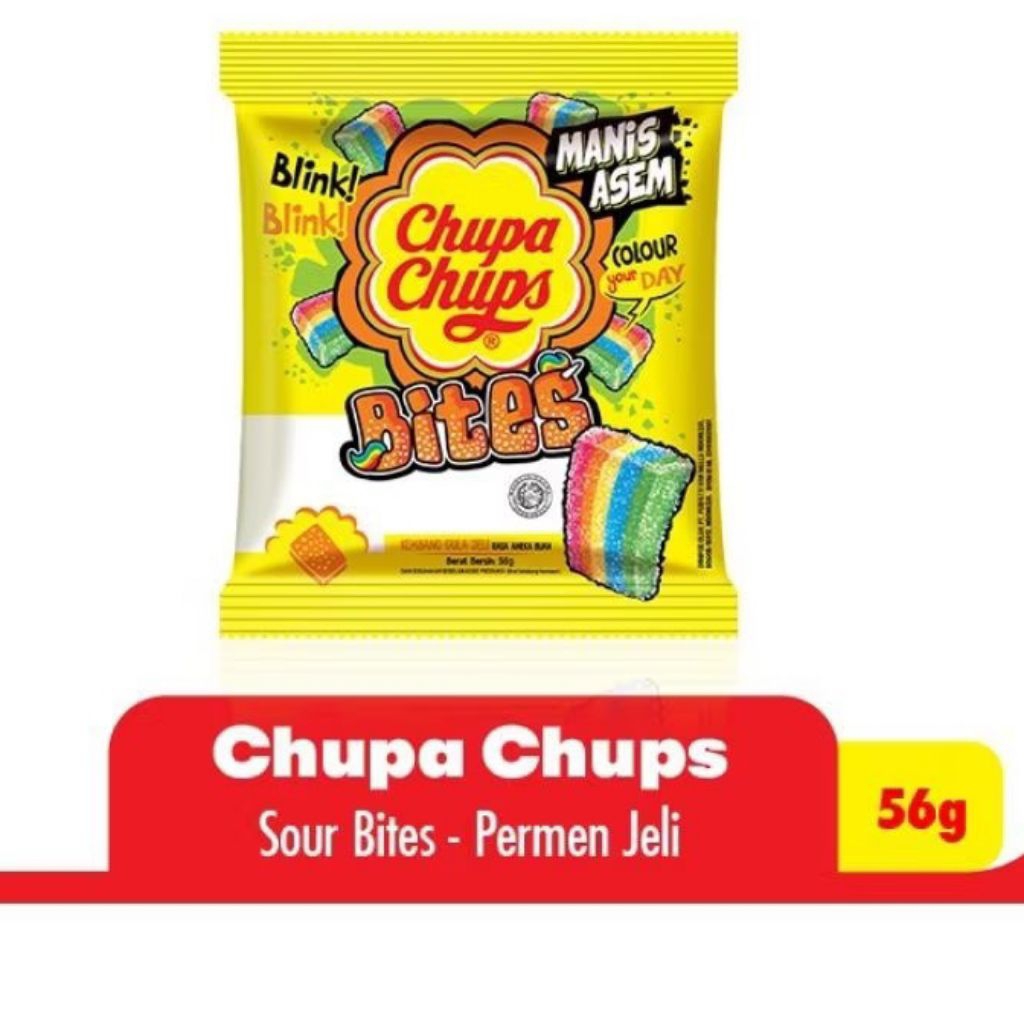 

Chupa Chips Sour Bites Permen Jeli Fruit 56 gr