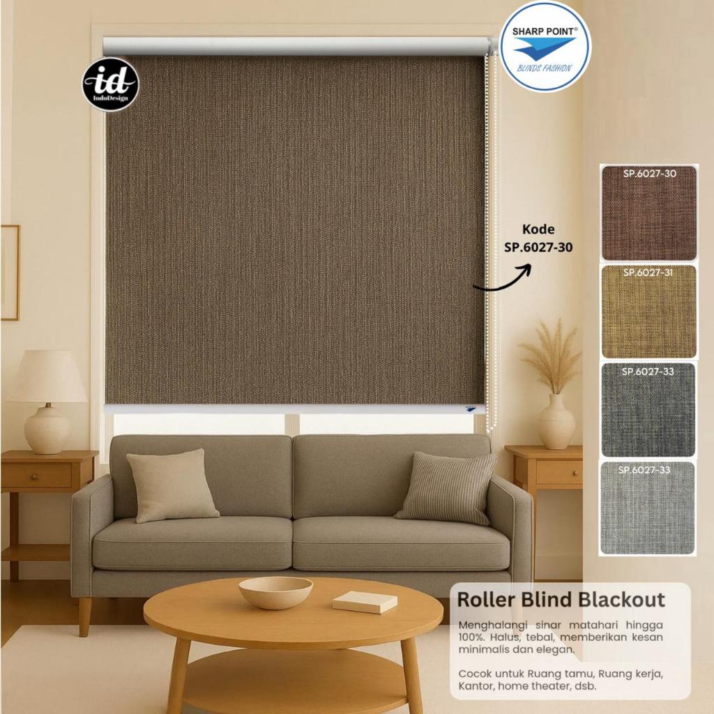 Roller Blind / Tirai Gulung / Tirai Jendela Sharp Point