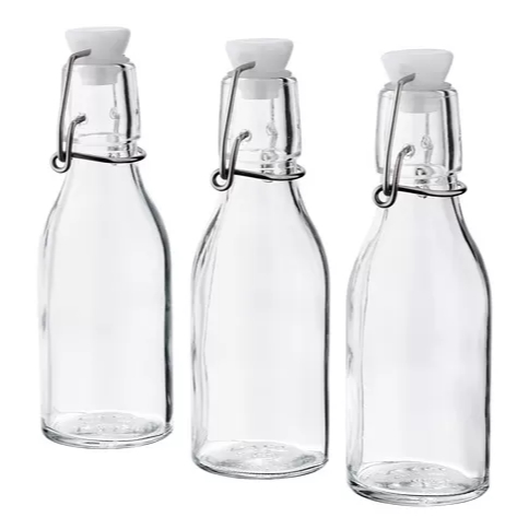 KORKEN Botol dengan penutup, kaca bening IKEA