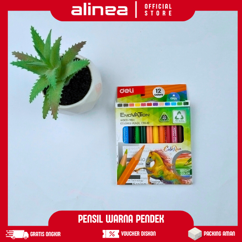 

[GROSIR 1/3/6/12] Pensil warna murah deli kecil 12 warna Deli EC114-12