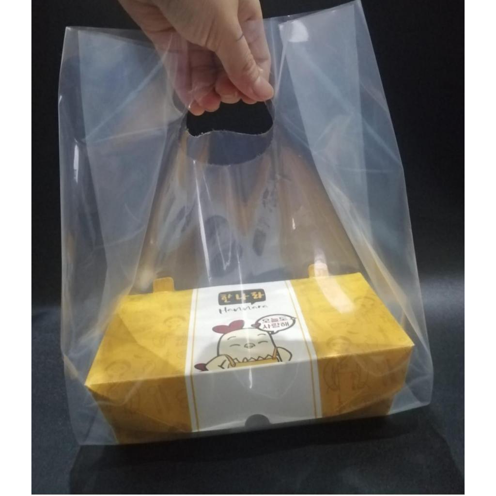 Plastik Take away Custom – Cetak Logo Sendiri | Kantong Makanan Branding Plastik Box Makanan500pcs