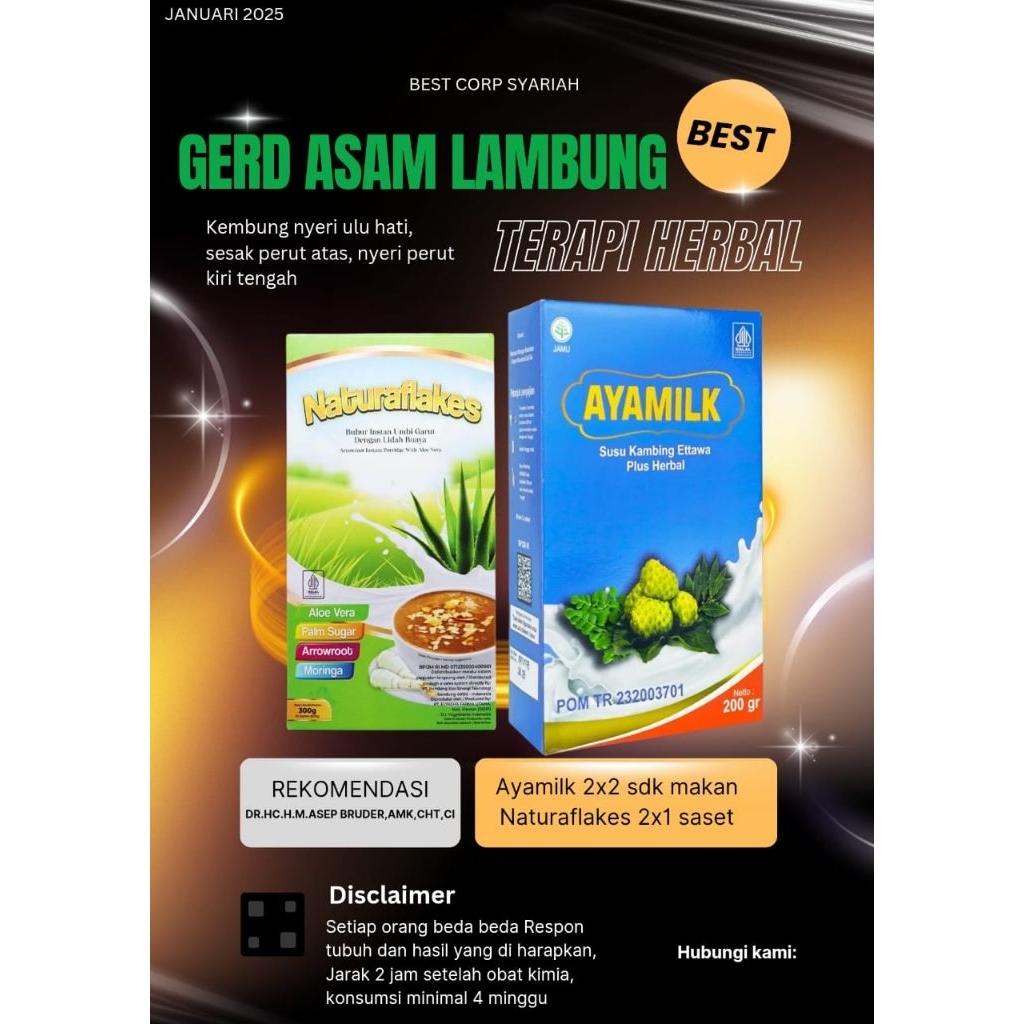 

Naturaflakes+Ayamilk Paket Hemat Solusi Gerd Asam Lambung
