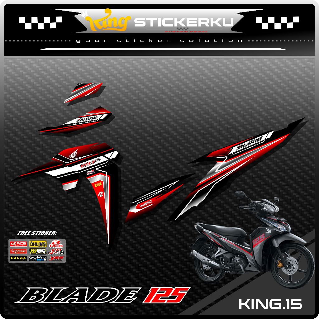 Striping Blade 125 New - Stiker Sticker Striping Variasi Lis Honda Blade 125 New Repsol - Striping  