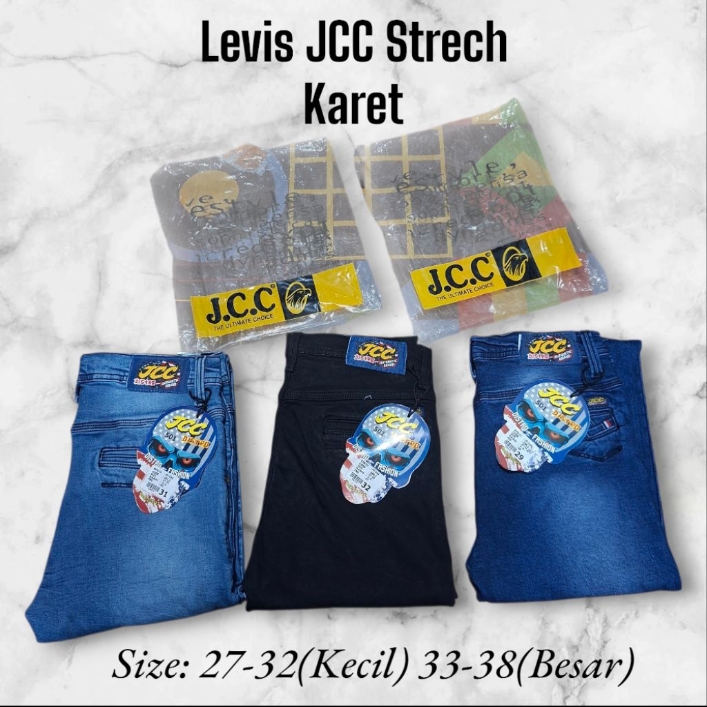 CELANA JEANS PANJANG PRIA MERK JCC DISTRO AUTHENTIC BRAND STRECH KARET SOFT JEANS DENIM✔️