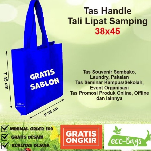 

TAS SPUNBON 38x45 Lipat Samping / Goodie Bag Box SEMBAKO LOUNDRY / Spunbond Besar