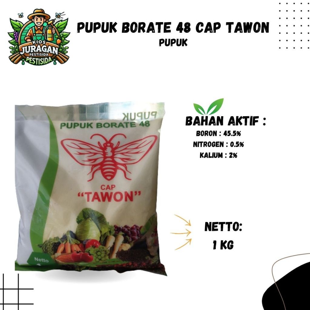 PUPUK BORATE 48 1KG CAP TAWON BORON
