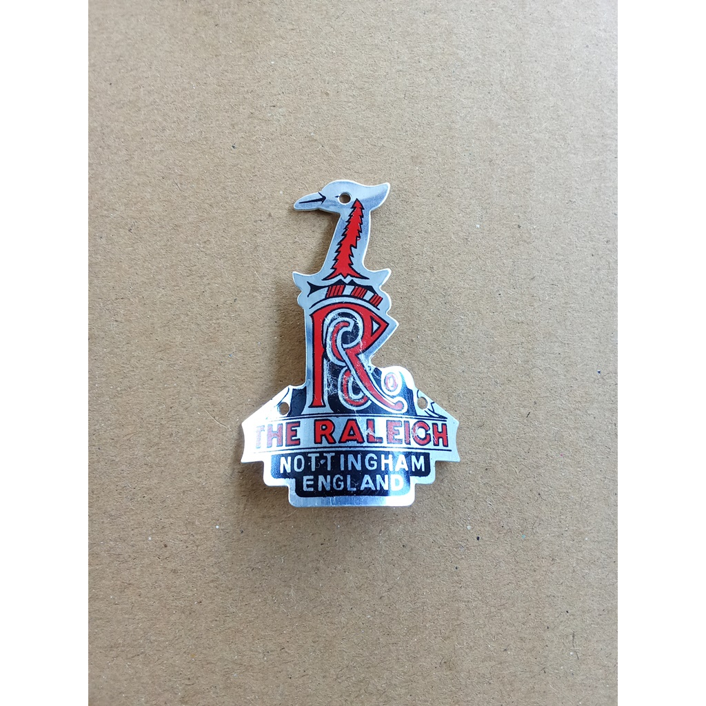 Emblem plat merk sepeda raleigh alloy