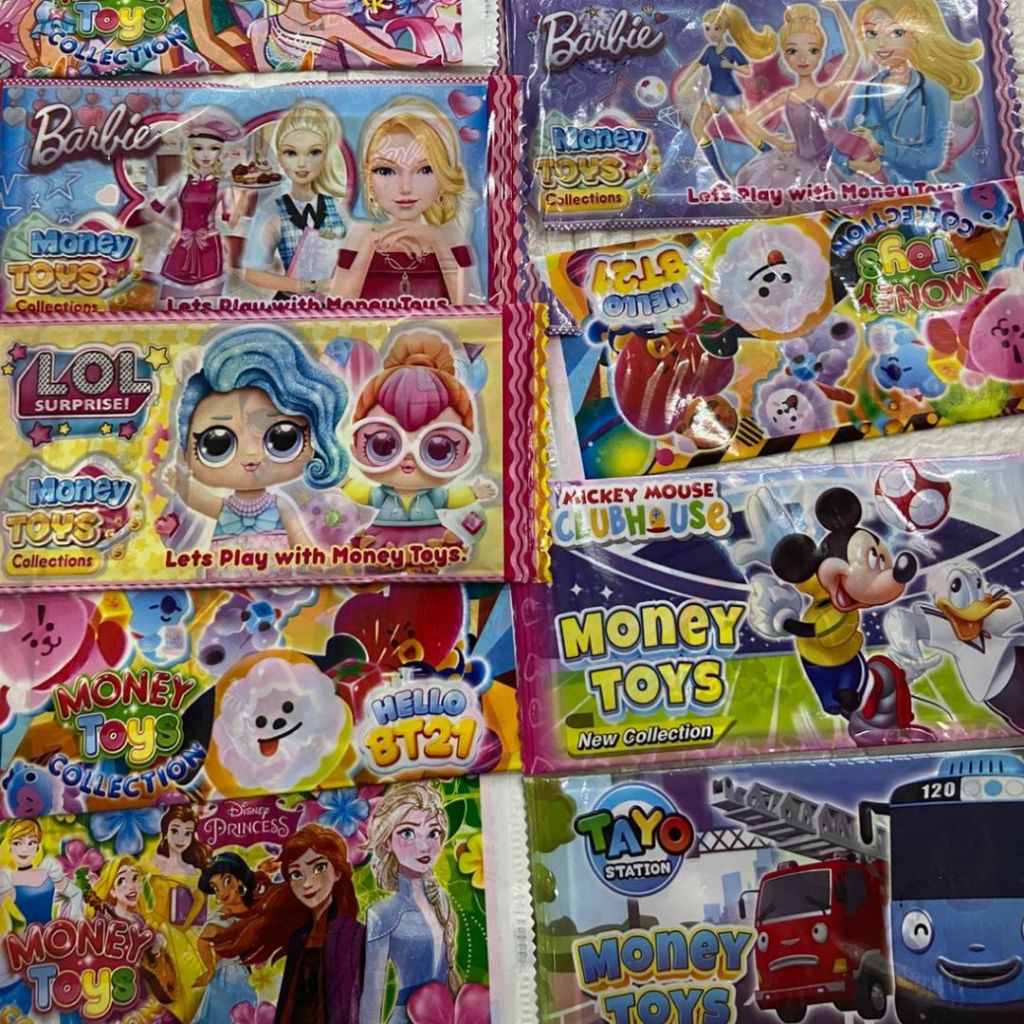Money toys banyak karakter kartun - Mainan Uang Karakter Lucu
