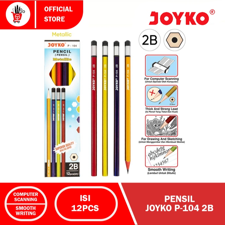 

Pencil | Pensil Joyko P-104 2B Metallic 1 BOX (12 PCS)