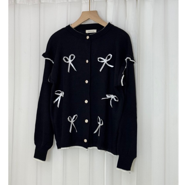 Oktoras - Sora Knit Cardigan | Ribbon Knit Cardigan | Knit Cardigan