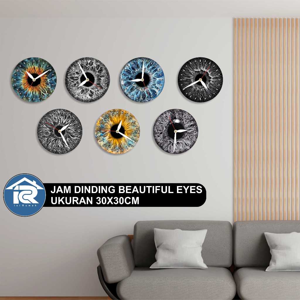 Jam Dinding Mata Indah Unik Premium Aesthetic Klasik Wall Decor Ruang tamu Ruang kamar IR66