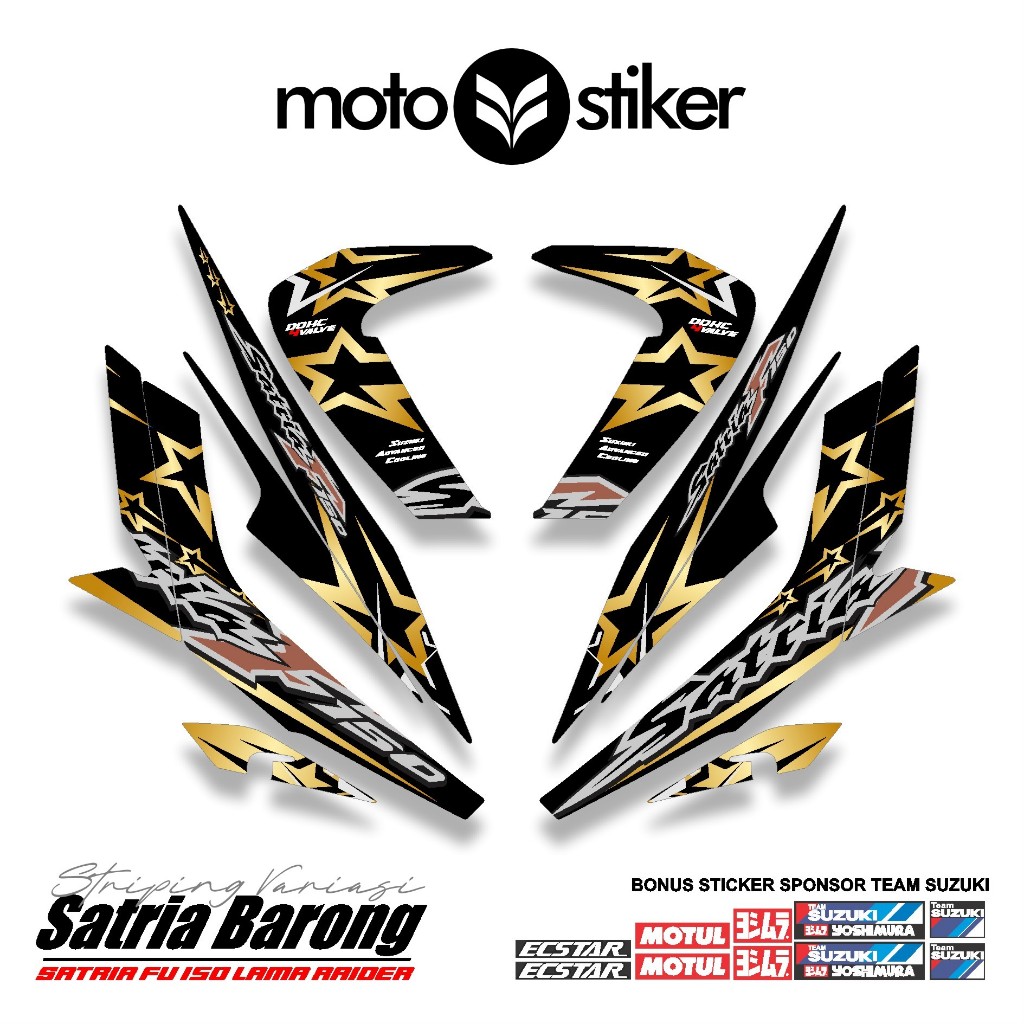 SATRIA F150 STRIPING MOTIF 18 / MOTOSTIKER / ECSTAR / SATRIA FU BARONGA 2012 / STIKER / STICKER