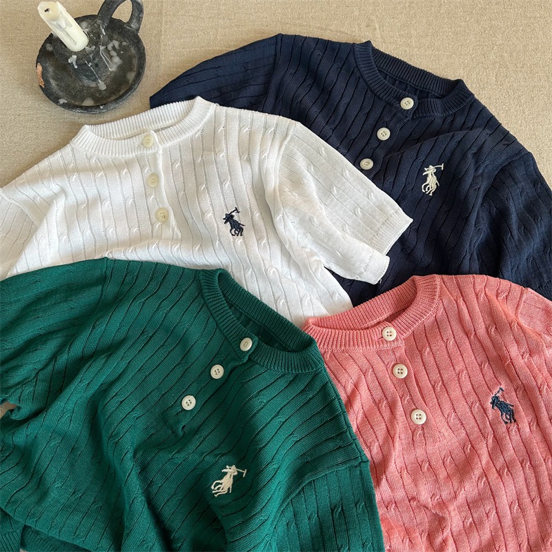 CSW(S)640 Kaos Rajut Lengan Pendek Anak Laki-Laki | Rajut Atasan Baju Anak