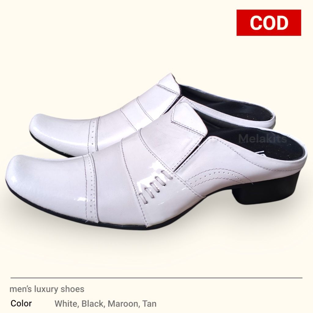 Slop Bustong Pria Kulit Sapi Asli Sepatu Bustong Pria Sepatu Sandal Pria Asli Kulit