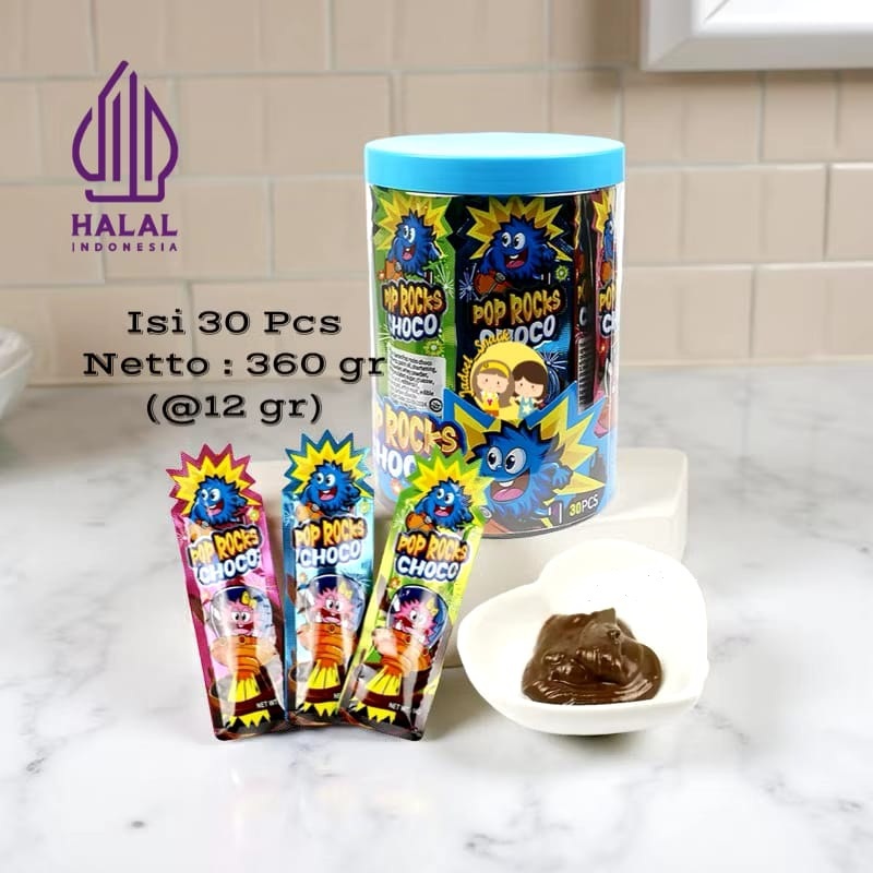 

GROSIR FREE TOPLES!!! - Cokelat POPROCKS Coklat 30 X 12 Gr Rasa Cokelat Susu