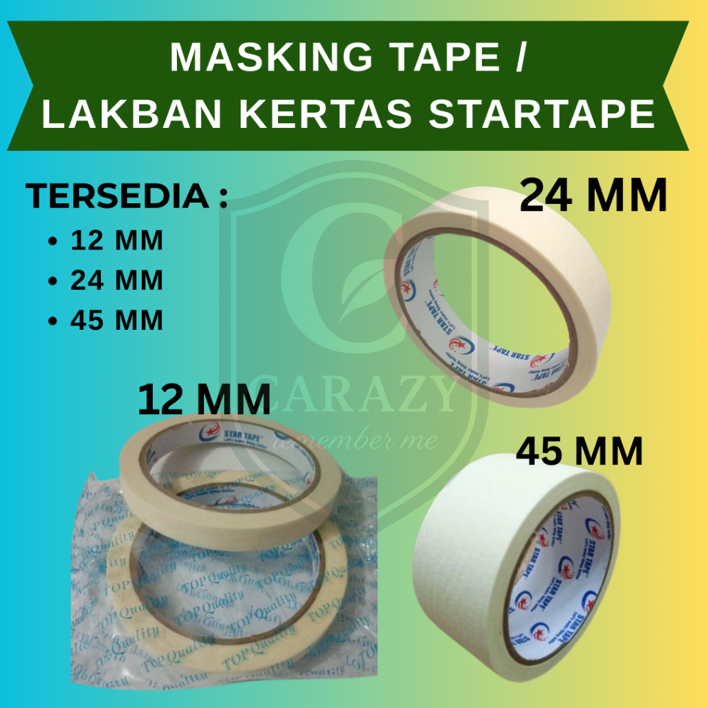 

(SATUAN) Star Tape Masking Tape/ Lakban Kertas Warna Cream Kualitas Terbaik Harga Termurah