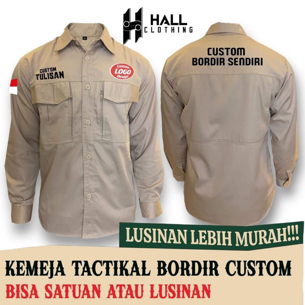 KEMEJA TACTICAL BORDIR CUSTOM - BISA SATUAN/LUSINAN