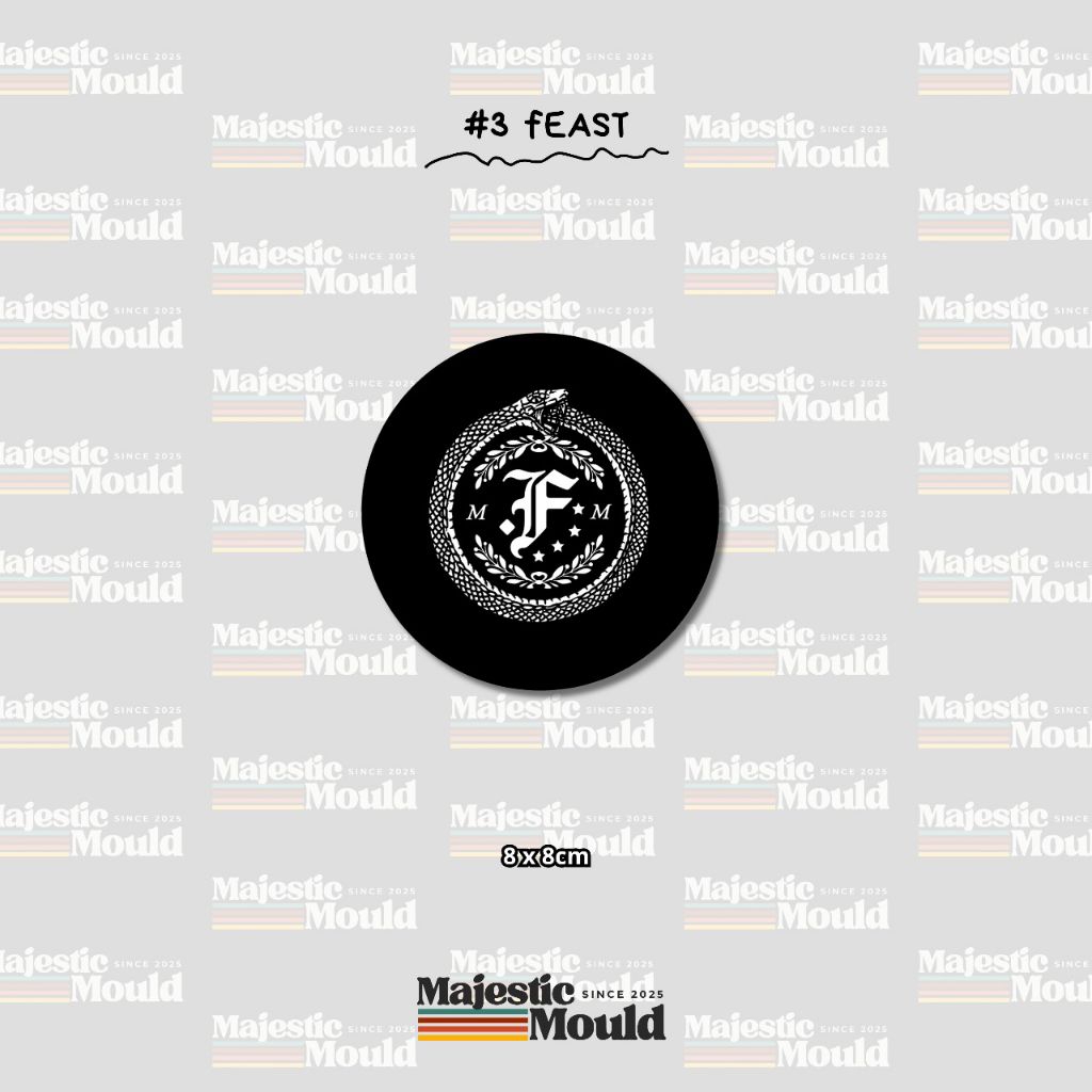

#Vol3 Feast – Stiker Band Vinyl Glossy | Tahan Air & Luntur (Laptop/Helm/Tumbler/dan media lainnya)