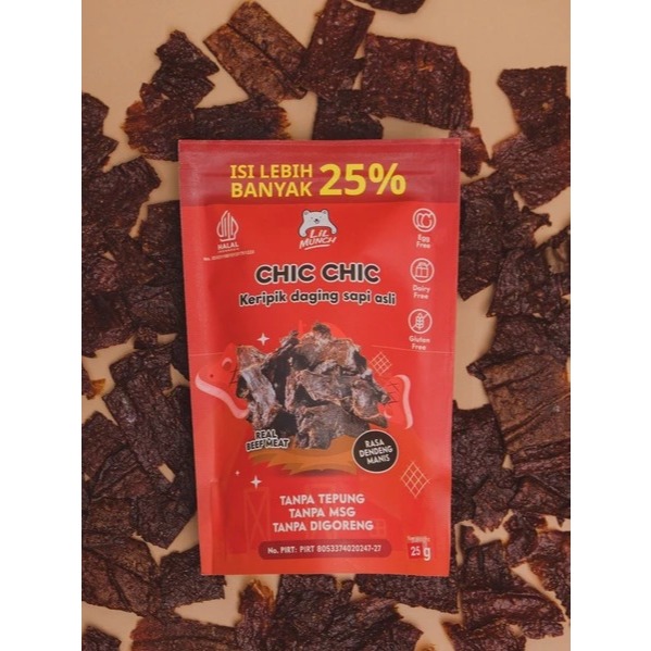 

LIL Munch Chic Chic Keripik Daging (20gr) Kripik Daging Asli, Camilan Sehat, Camilan Anak, Keripik Daging Sehat, Camilan Diet Tinggi Protein