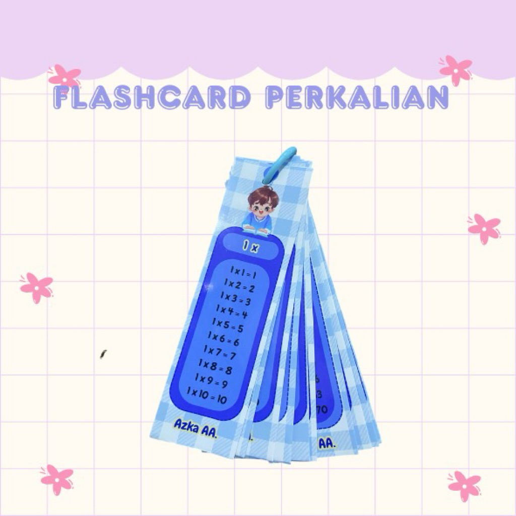 FlashCard Perkalian TERMURAH Custom Nama Anak TK SD MTK Dasar