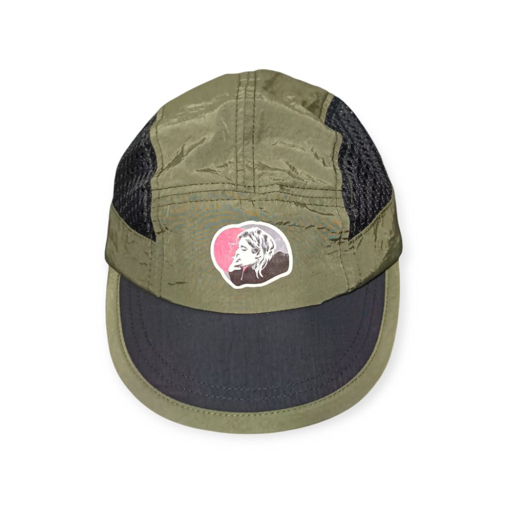 Topi Pet pendek Depan Hijau Jaring Kurt Cobain