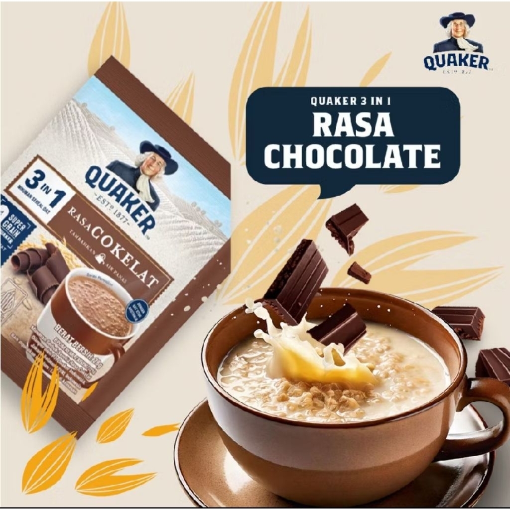 

Quaker 3in1 rasa Coklat isi 8 sachet