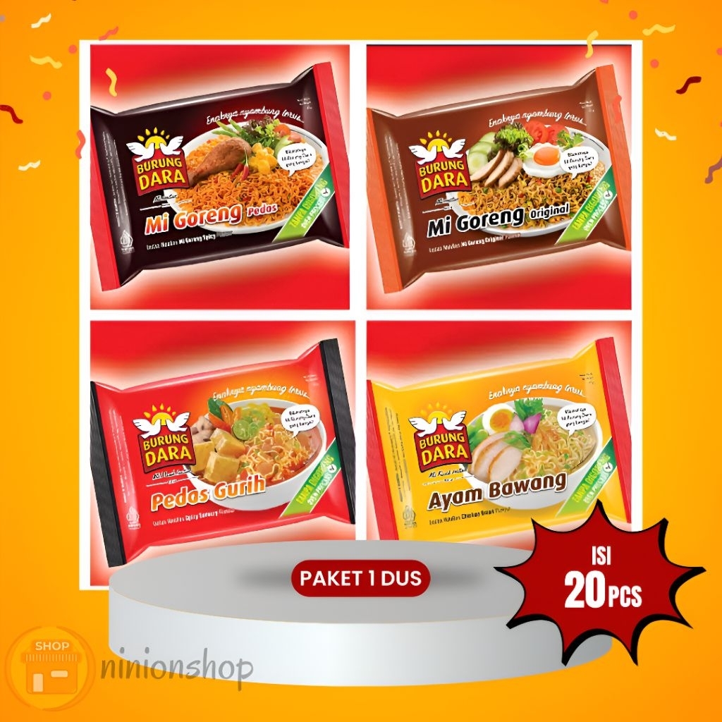 

PAKET 1 DUS Mie Burung Dara Instan 1 dus isi 20 pcs