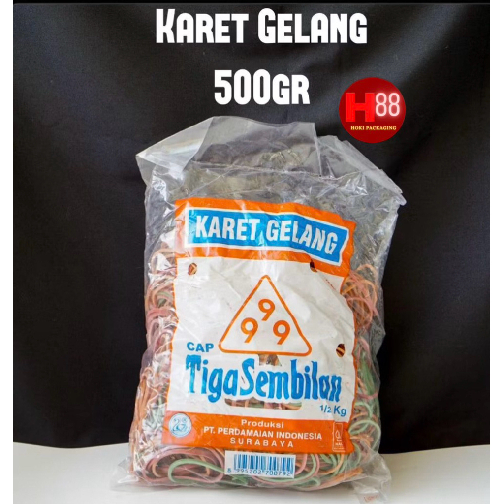 

Karet Gelang 100gr 500gr gram / Cap Tiga Sembilan 39 / Karet Nasi Bungkus Warna Warni