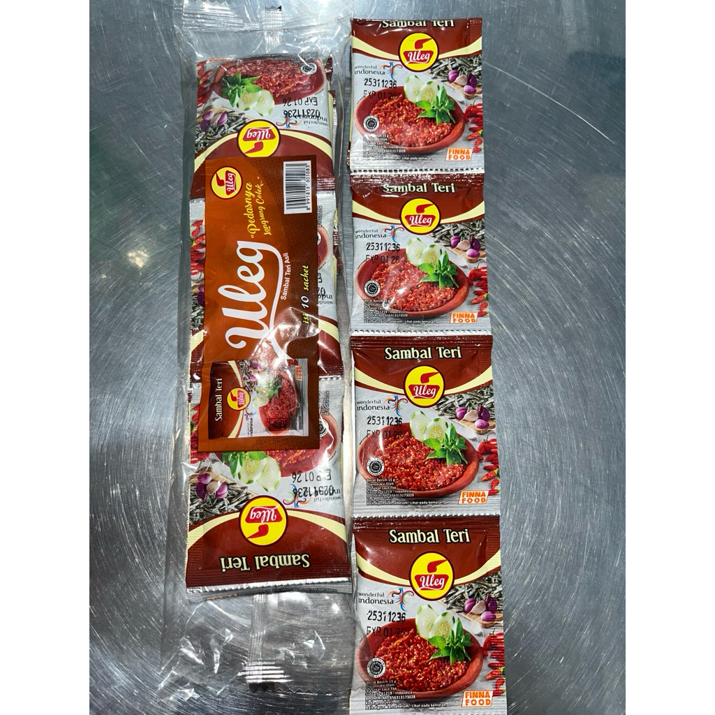 

Finna Sambal Terasi Sachet 1 Renceng x 10 Sachet Sambal Uleg Teras