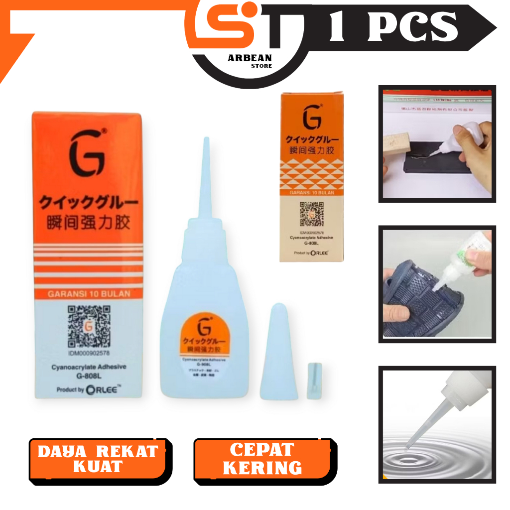 

1PCS Lem G Korea Glee Orlee Power Glue Super Lengket Lem Cair Perekat Plastik Besi A013