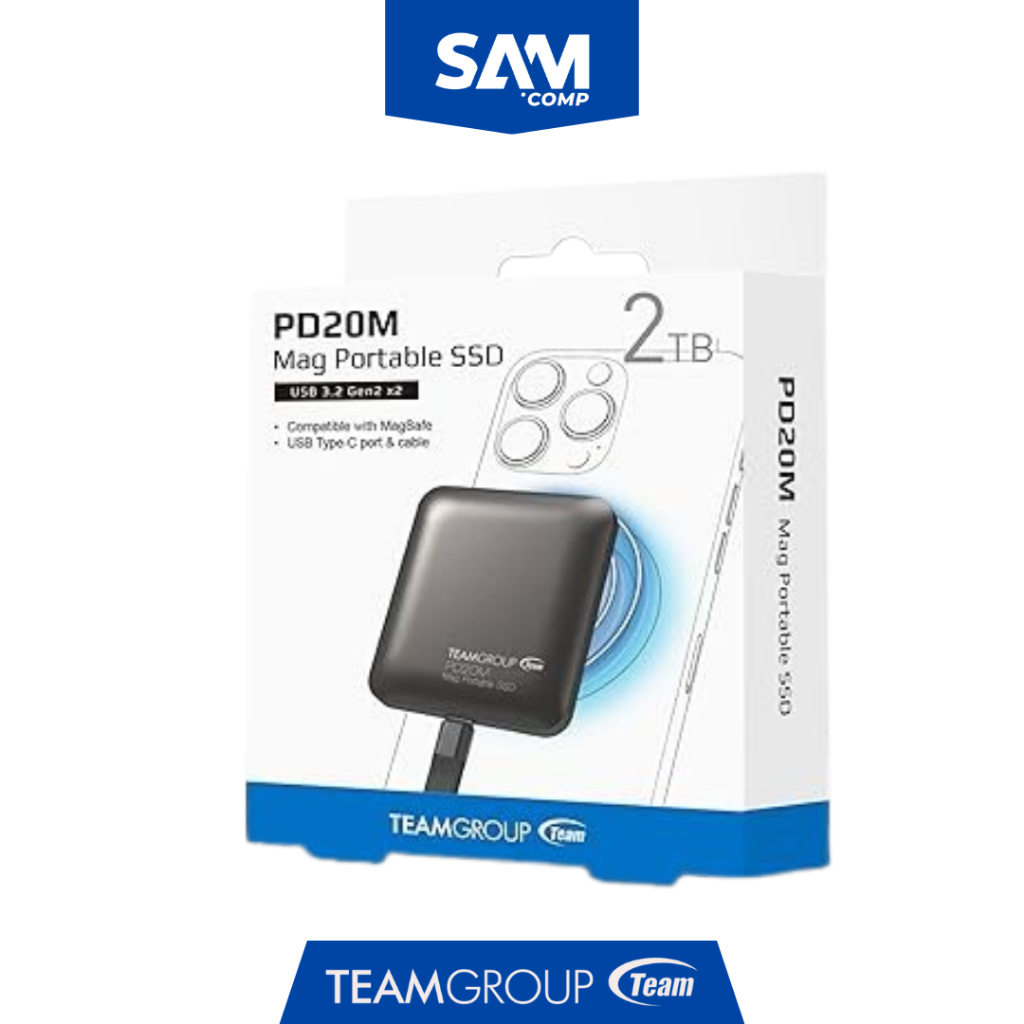 Teamgroup PD20M Mag Portable SSD 2 TB Titanium Gray - MAGSAFE PORTABLE SSD 2TB