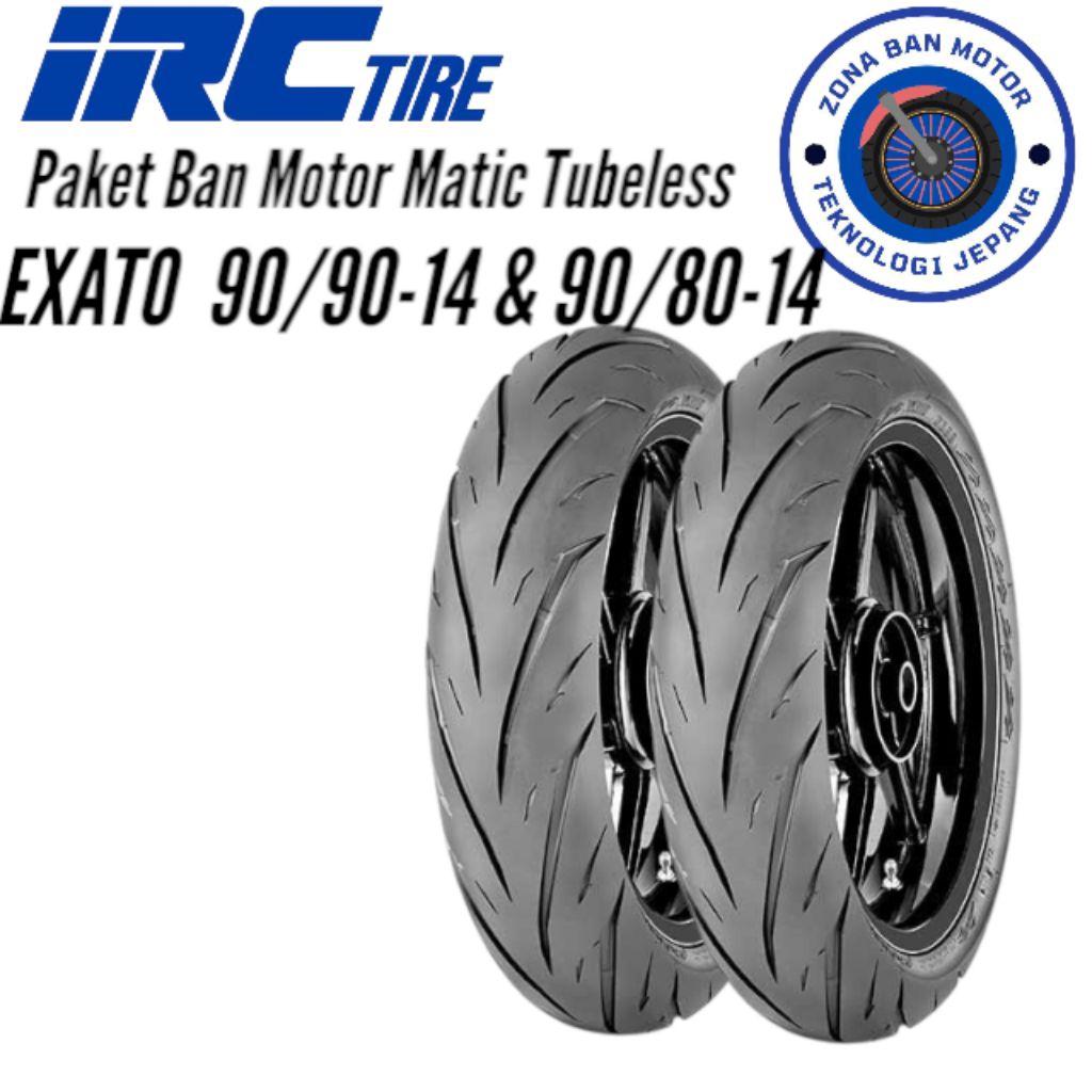 Paket Ban Motor Matic IRC EXATO 90 80 Ring14 90 90 Ring14 Tubeless