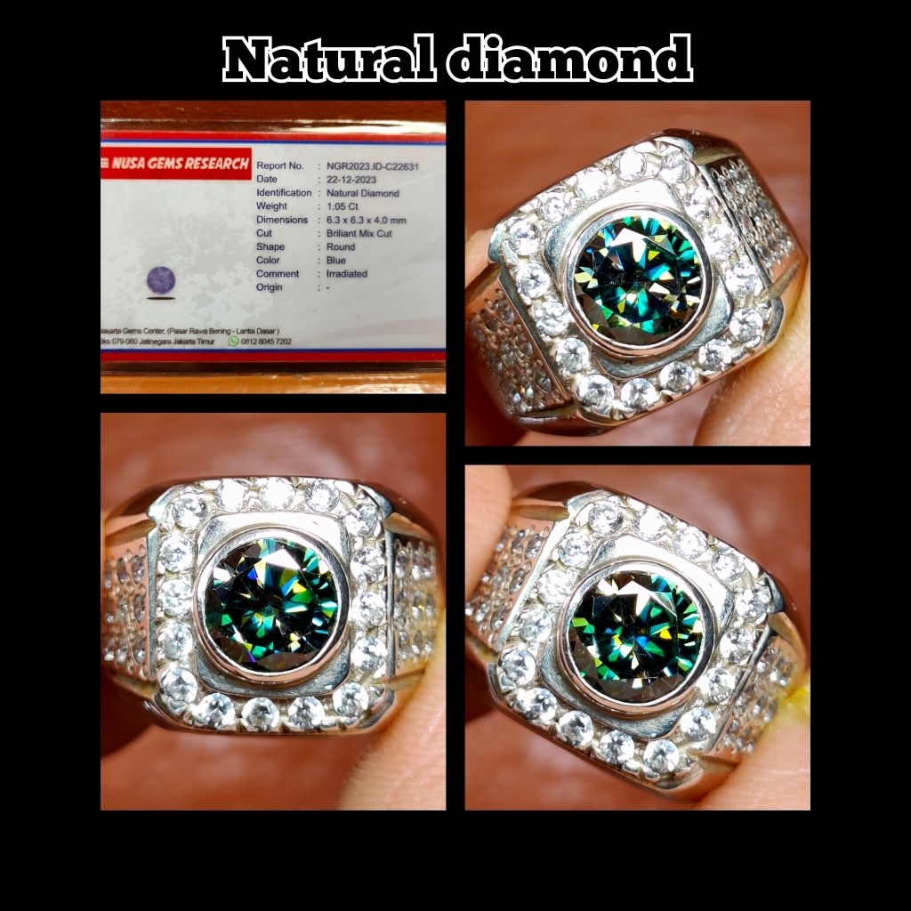 CINCIN BATU BERLIAN BIRU EROPA SUPER KRISTAL