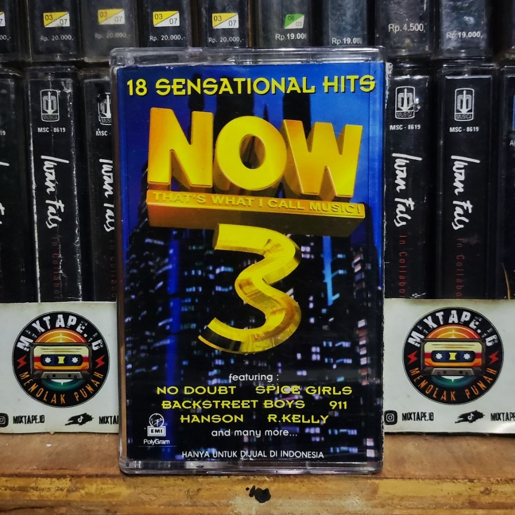Kaset Pita - Now 3 - Kompilasi Barat - No Doubt - Spice Girls - Backstreet Boys - 911 - Hanson - R.K